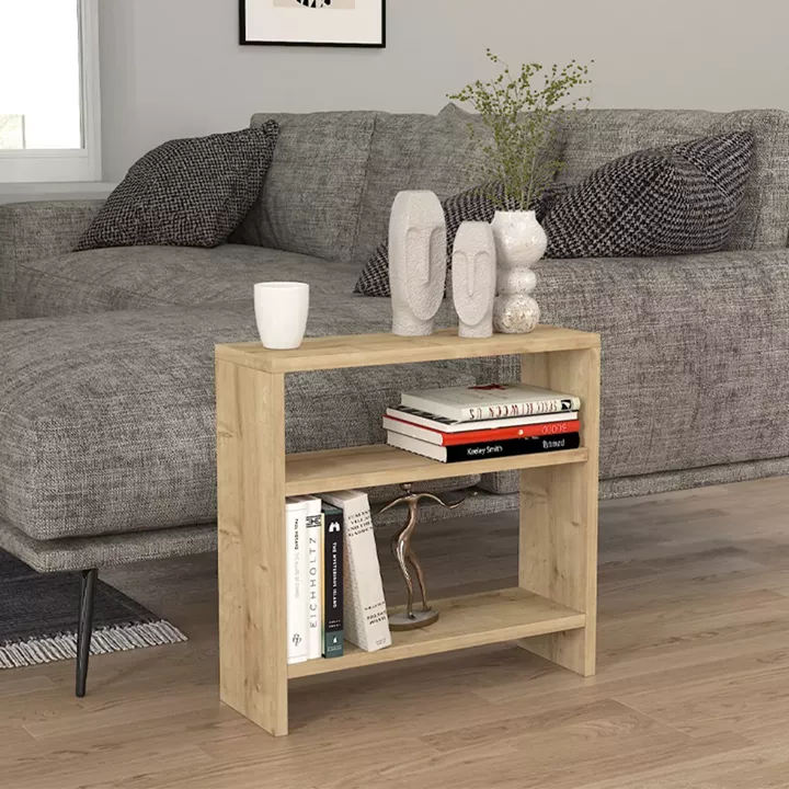 Τραπεζάκι βοηθητικό Silvanus Megapap χρώμα sapphire oak 51x17,5x49εκ.