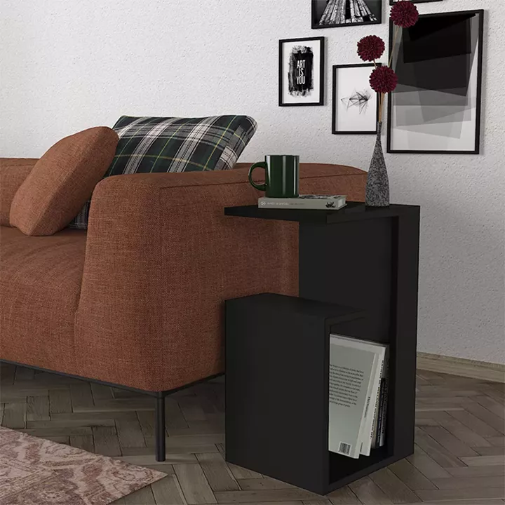 Τραπεζάκι βοηθητικό Rosana Megapap χρώμα μαύρο 35x29,5x60εκ.