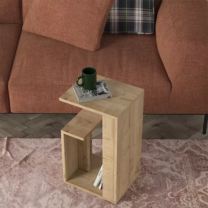 Τραπεζάκι βοηθητικό Rosana Megapap χρώμα sapphire oak 35x29,5x60εκ.