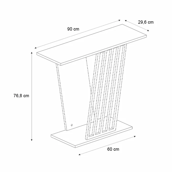 Κονσόλα Gravity Megapap χρώμα travertine - χρυσό 90x29,6x76,8εκ.