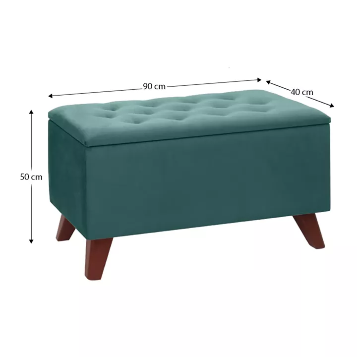 Σκαμπώ - Ταμπουρέ Lotus Megapap βελούδινο χρώμα κυπαρισσί 90x40x50εκ.