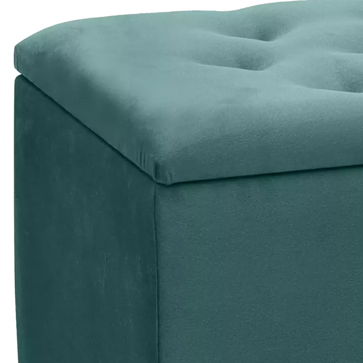 Σκαμπώ - Ταμπουρέ Lotus Megapap βελούδινο χρώμα κυπαρισσί 90x40x50εκ.