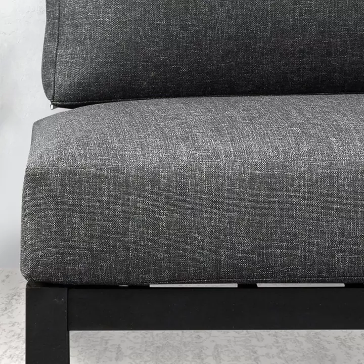 Σαλόνι κήπου Echo Megapap σετ 3 τμχ μέταλλο - ξύλο χρώμα μαύρο - γκρι