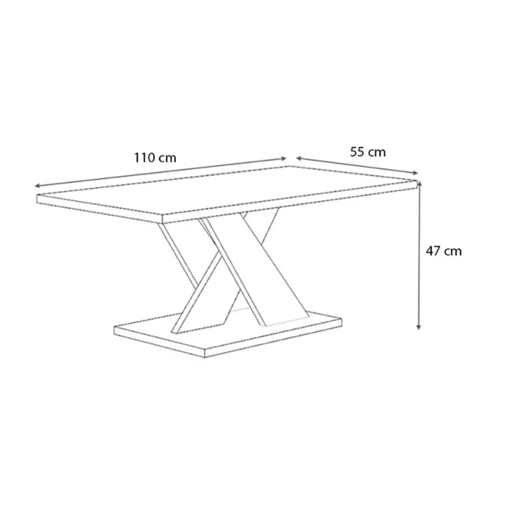 Τραπεζάκι σαλονιού Marcello Megapap χρώμα καρυδί 110x55x48εκ.