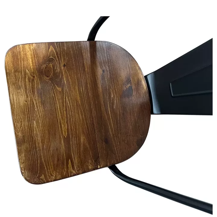 Καρέκλα ArteLibre Βιομηχανικού Τύπου Vintage TOLIKO II Μαύρο Ματ/Καφέ Μέταλλο/Ξύλο 45x53x85cm