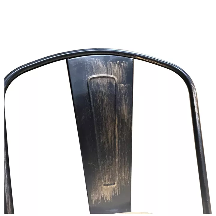 Καρέκλα ArteLibre Βιομηχανικού Τύπου Vintage TOLIKO II Μαύρο Αντικέ/Φυσικό Μέταλλο/Ξύλο 45x53x85cm