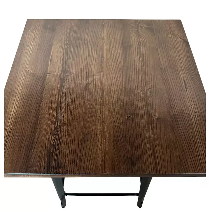 Τραπέζι Bar ArteLibre Βιομηχανικού Τύπου Vintage ARTEKTO Μαύρο/Καφέ Μέταλλο/Ξύλο 60x60x103cm