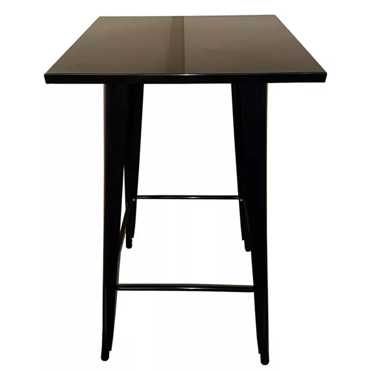 Τραπέζι Bar ArteLibre Βιομηχανικού Τύπου Vintage ARTEKTO Μαύρο Μέταλλο/Ξύλο 60x60x103cm