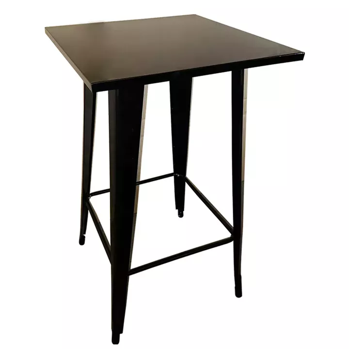 Τραπέζι Bar ArteLibre Βιομηχανικού Τύπου Vintage ARTEKTO Μαύρο Μέταλλο/Ξύλο 60x60x103cm