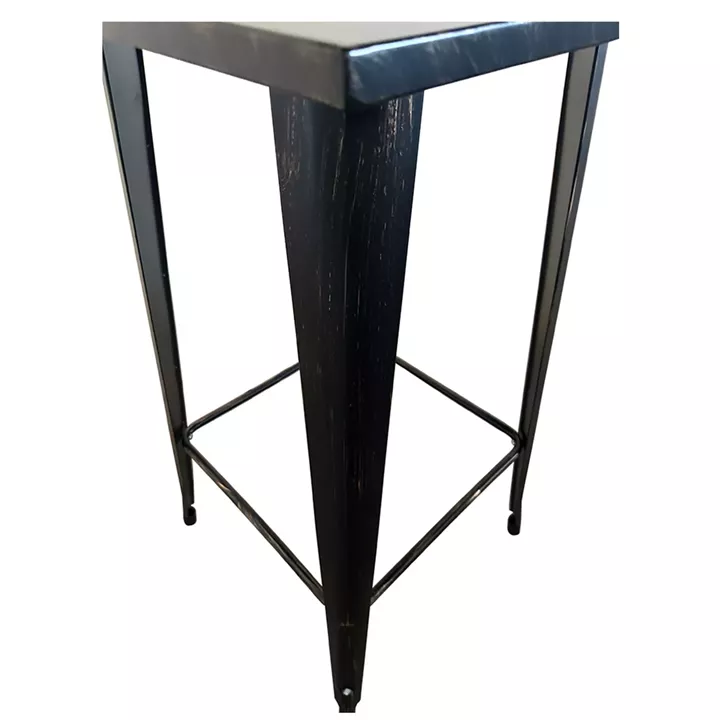 Τραπέζι Bar ArteLibre Βιομηχανικού Τύπου Vintage ARTEKTO Μαύρο Αντικέ Μέταλλο/Ξύλο 60x60x103cm