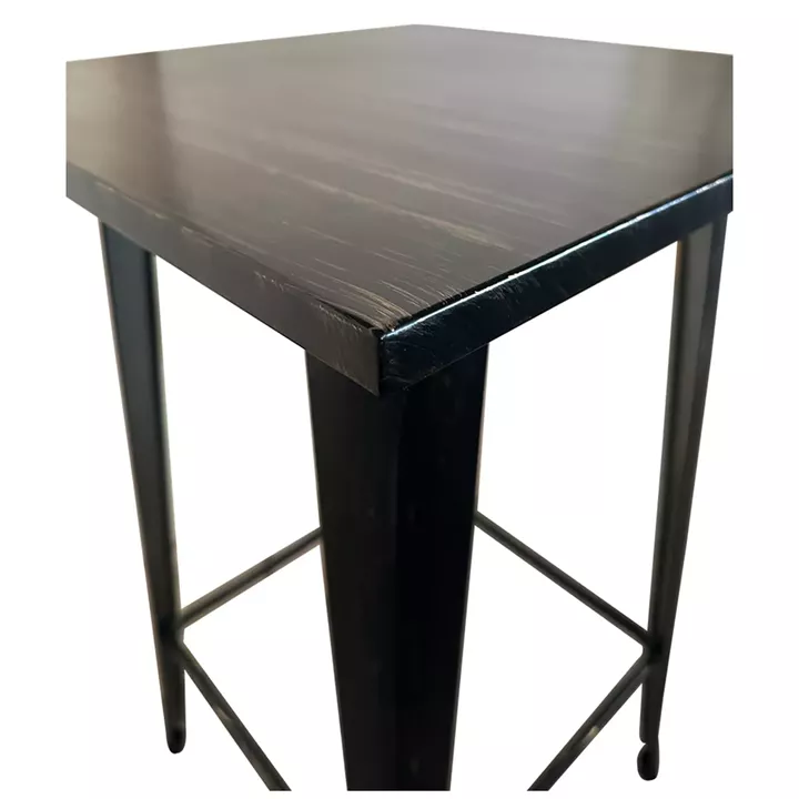 Τραπέζι Bar ArteLibre Βιομηχανικού Τύπου Vintage ARTEKTO Μαύρο Αντικέ Μέταλλο/Ξύλο 60x60x103cm