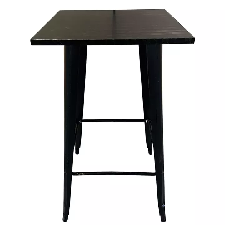 Τραπέζι Bar ArteLibre Βιομηχανικού Τύπου Vintage ARTEKTO Μαύρο Αντικέ Μέταλλο/Ξύλο 60x60x103cm