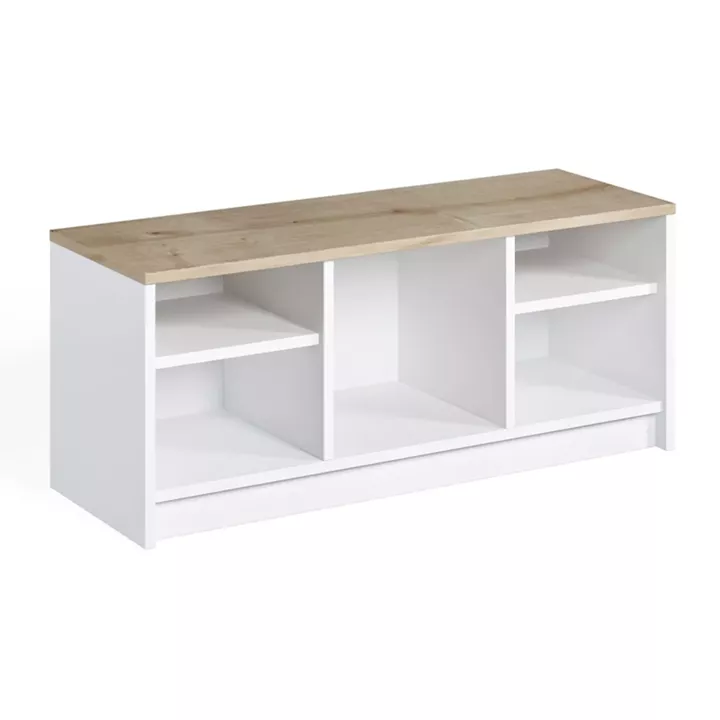 Παπουτσοθήκη London Megapap χρώμα λευκό - sapphire oak 100x35x40εκ.