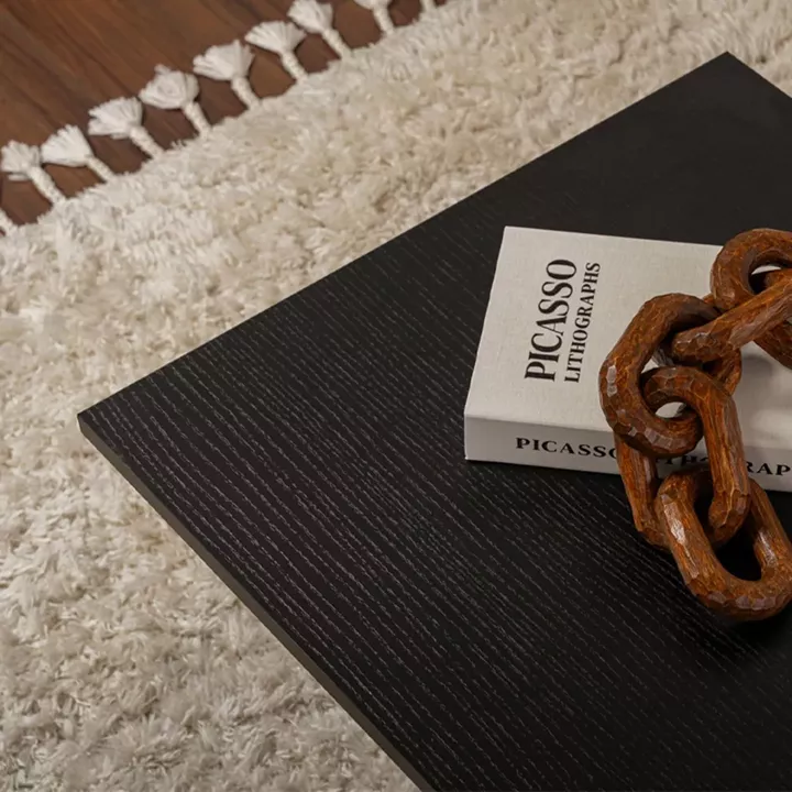 Τραπεζάκι σαλονιού Sabin Megapap χρώμα μαύρο 119x60x40εκ.