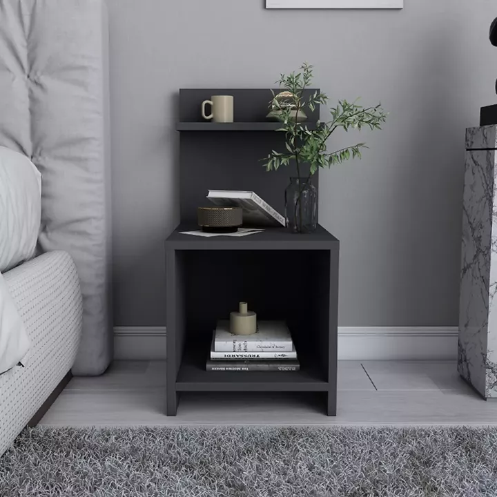 Κομοδίνο Ulman Megapap χρώμα ανθρακί 35x37x72εκ.