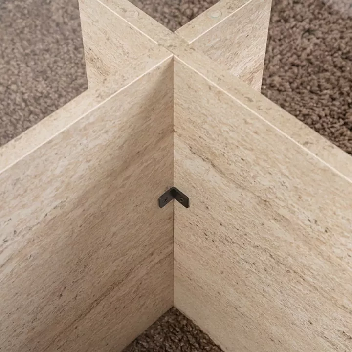 Τραπεζάκι σαλονιού Vetrino Megapap γυάλινο χρώμα travertine 105x65x40εκ.