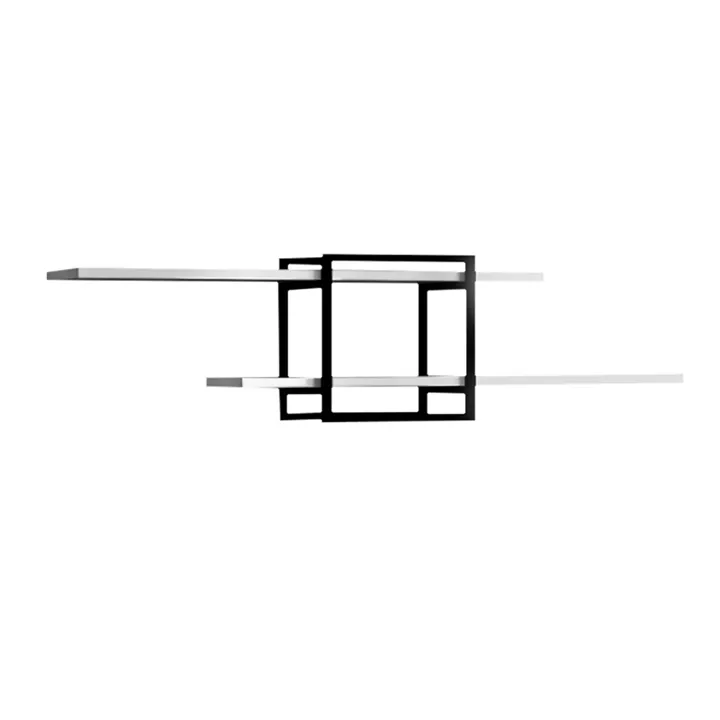 Ραφιέρα τοίχου Mone Megapap χρώμα λευκό - μαύρο 120x18x30εκ.