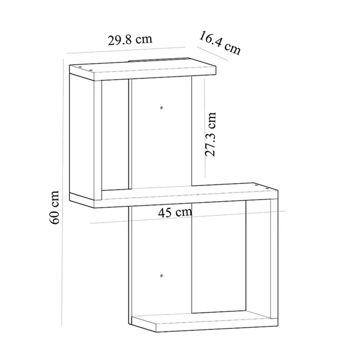 Ραφιέρα τοίχου Octa Megapap χρώμα sapphire oak 45x16,4x60εκ.
