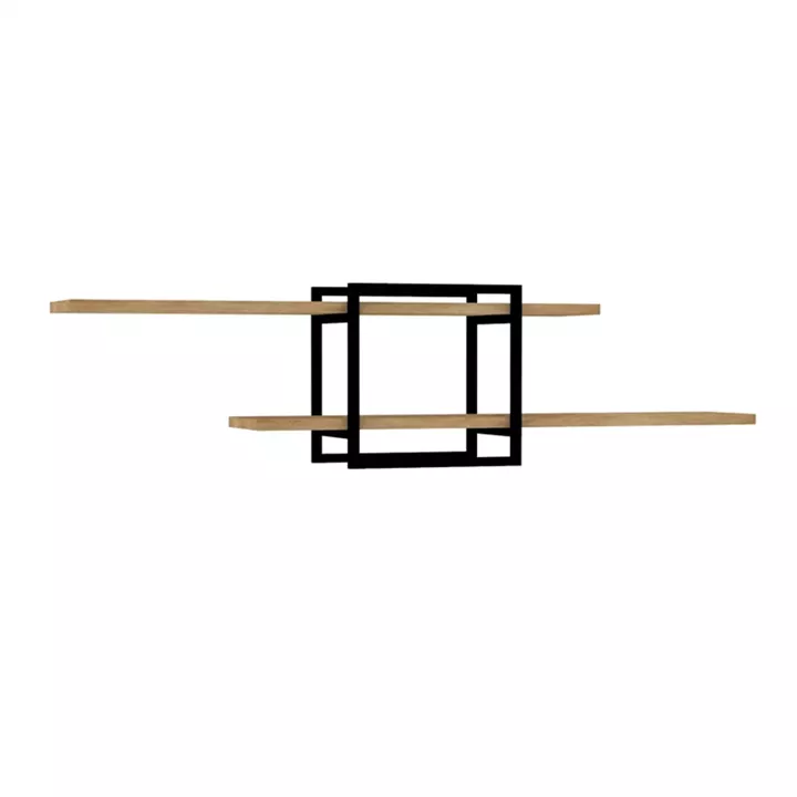 Ραφιέρα τοίχου Mone Megapap χρώμα sapphire oak - μαύρο 120x18x30εκ.