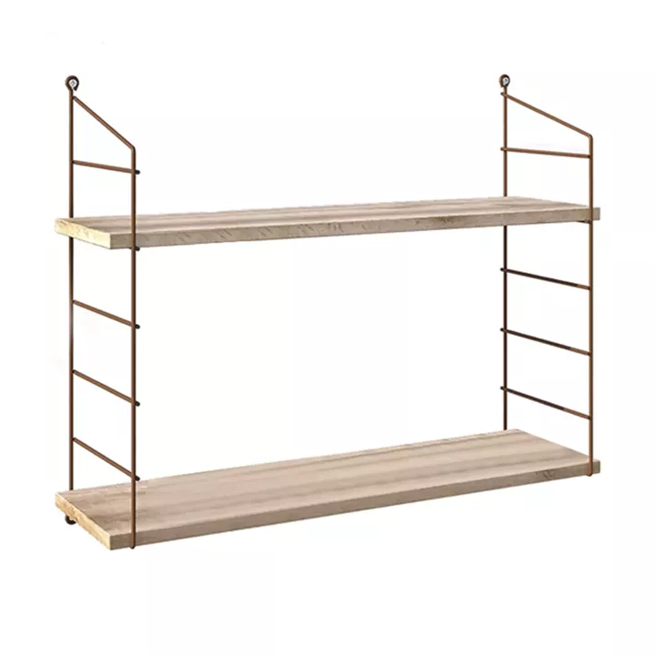 Ραφιέρα τοίχου Armoni Megapap χρώμα sacramento oak - καφέ μέταλλο 72x20x58εκ.