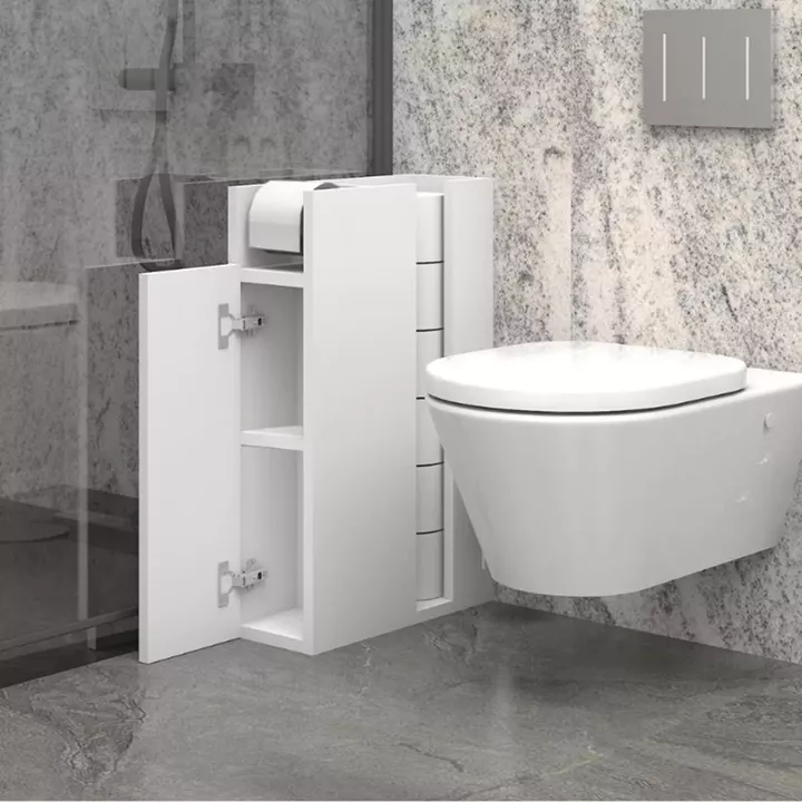 Ντουλάπι μπάνιου Paper Megapap χρώμα λευκό 17x42x66εκ.