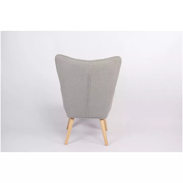 Πολυθρόνα ArteLibre MARION Γκρι Ύφασμα Μπουκλέ/Ξύλο 73x69x96cm
