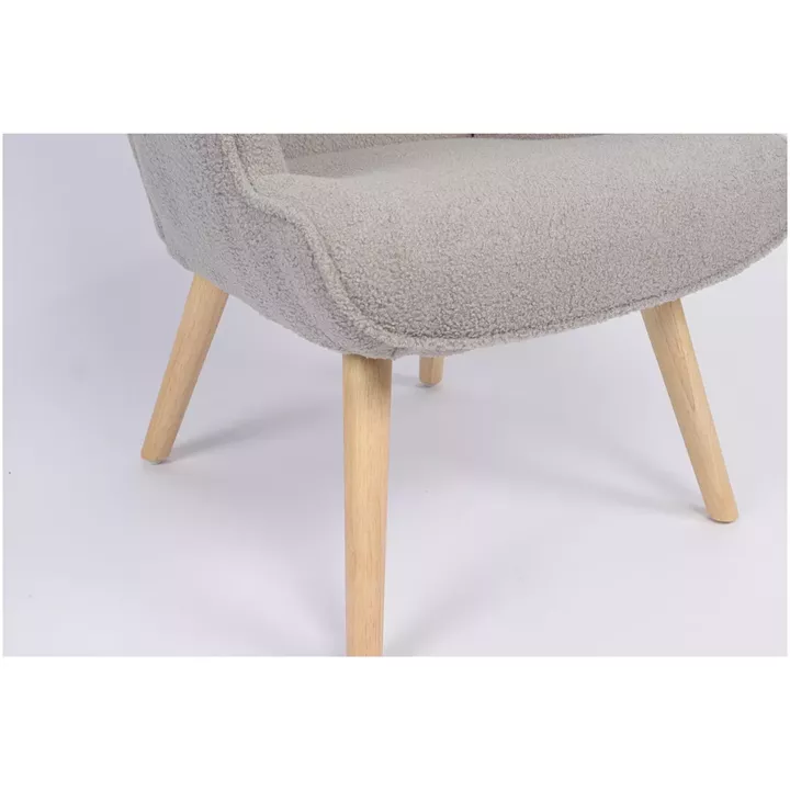 Πολυθρόνα ArteLibre MARION Γκρι Ύφασμα Μπουκλέ/Ξύλο 73x69x96cm