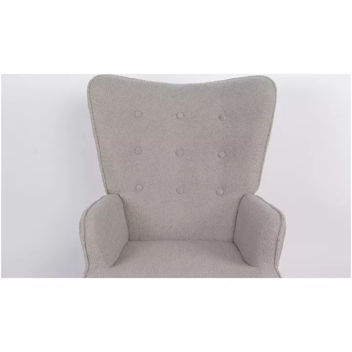 Πολυθρόνα ArteLibre MARION Γκρι Ύφασμα Μπουκλέ/Ξύλο 73x69x96cm