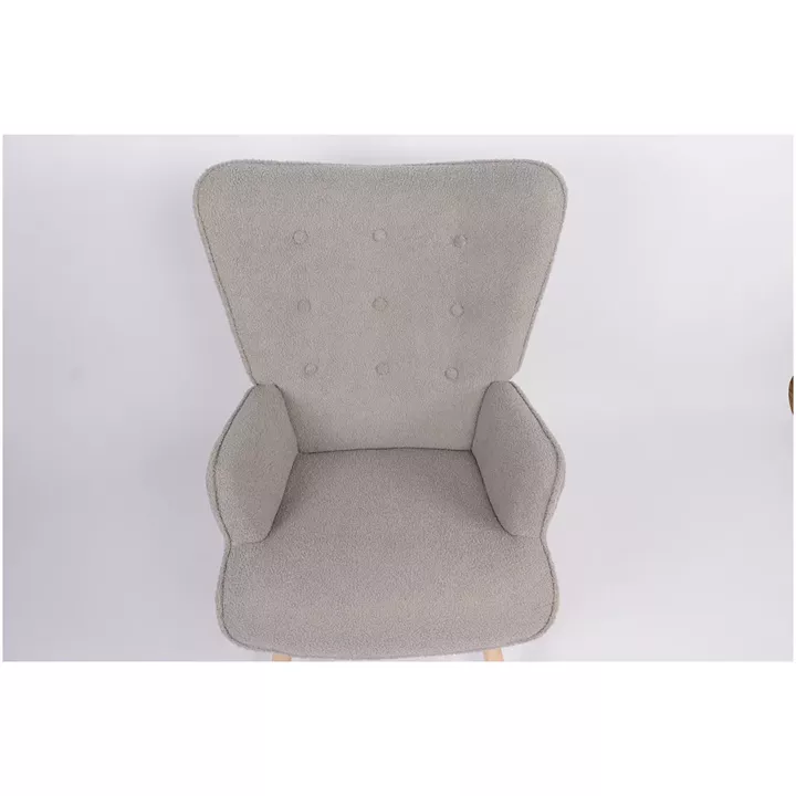 Πολυθρόνα ArteLibre MARION Γκρι Ύφασμα Μπουκλέ/Ξύλο 73x69x96cm