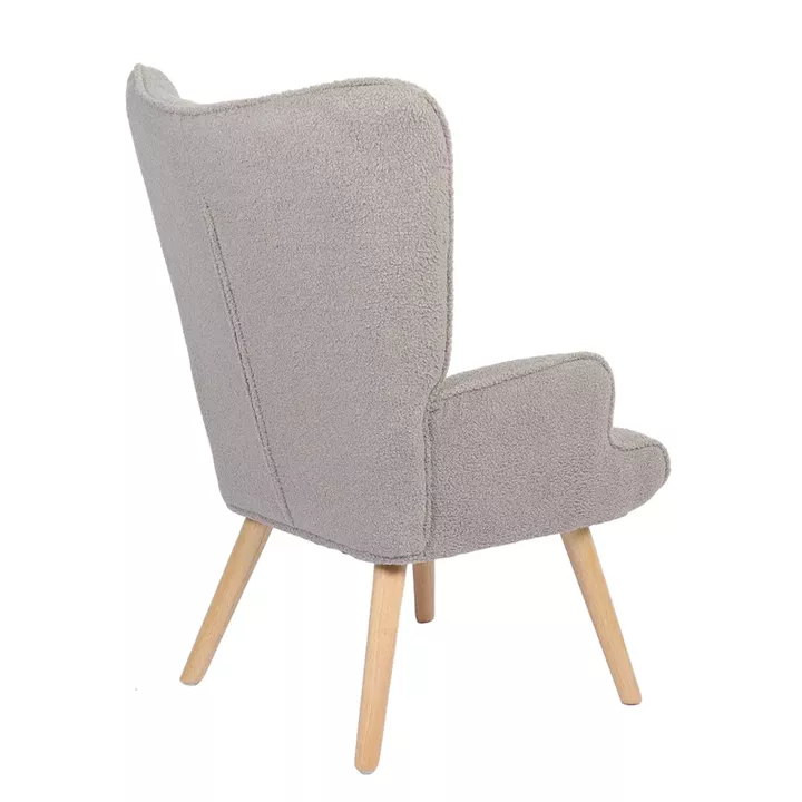 Πολυθρόνα ArteLibre MARION Γκρι Ύφασμα Μπουκλέ/Ξύλο 73x69x96cm