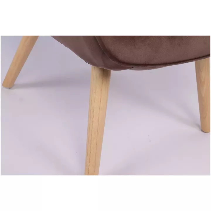 Πολυθρόνα ArteLibre MARION Καφέ Βελούδο/Ξύλο 73x69x96cm