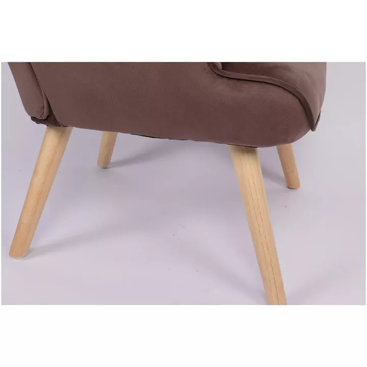 Πολυθρόνα ArteLibre MARION Καφέ Βελούδο/Ξύλο 73x69x96cm