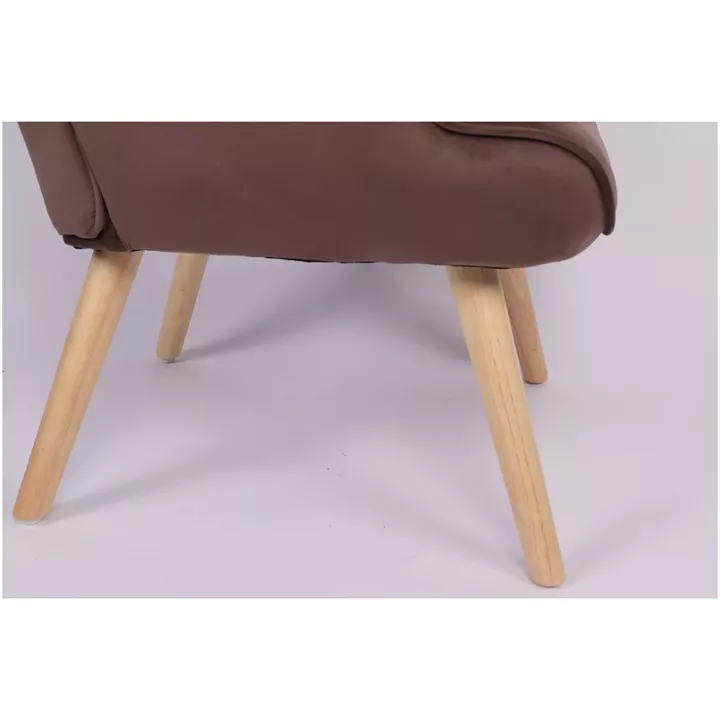 Πολυθρόνα ArteLibre MARION Καφέ Βελούδο/Ξύλο 73x69x96cm