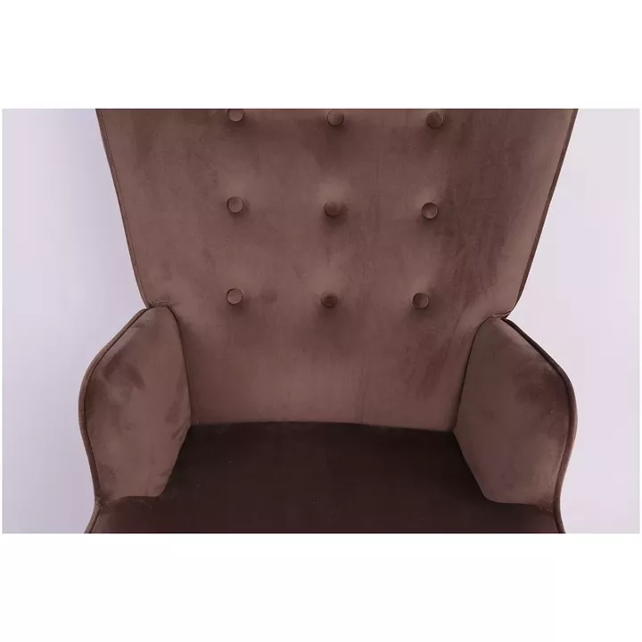 Πολυθρόνα ArteLibre MARION Καφέ Βελούδο/Ξύλο 73x69x96cm