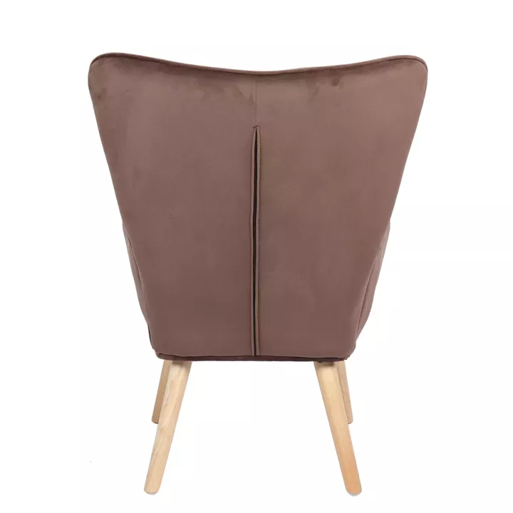 Πολυθρόνα ArteLibre MARION Καφέ Βελούδο/Ξύλο 73x69x96cm