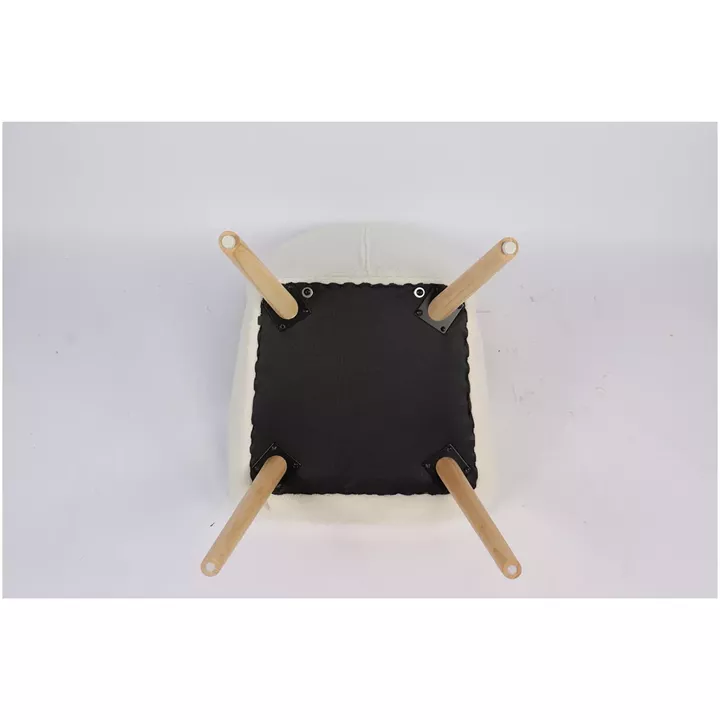 Πολυθρόνα ArteLibre MARION Λευκό Ύφασμα Μπουκλέ/Ξύλο 73x69x96cm