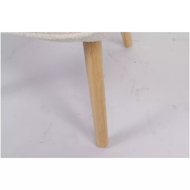 Πολυθρόνα ArteLibre MARION Λευκό Ύφασμα Μπουκλέ/Ξύλο 73x69x96cm