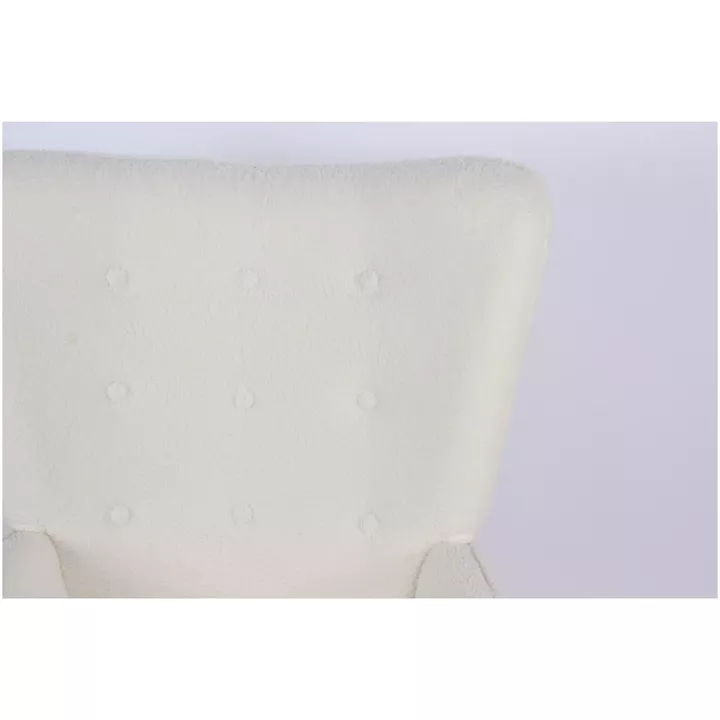 Πολυθρόνα ArteLibre MARION Λευκό Ύφασμα Μπουκλέ/Ξύλο 73x69x96cm