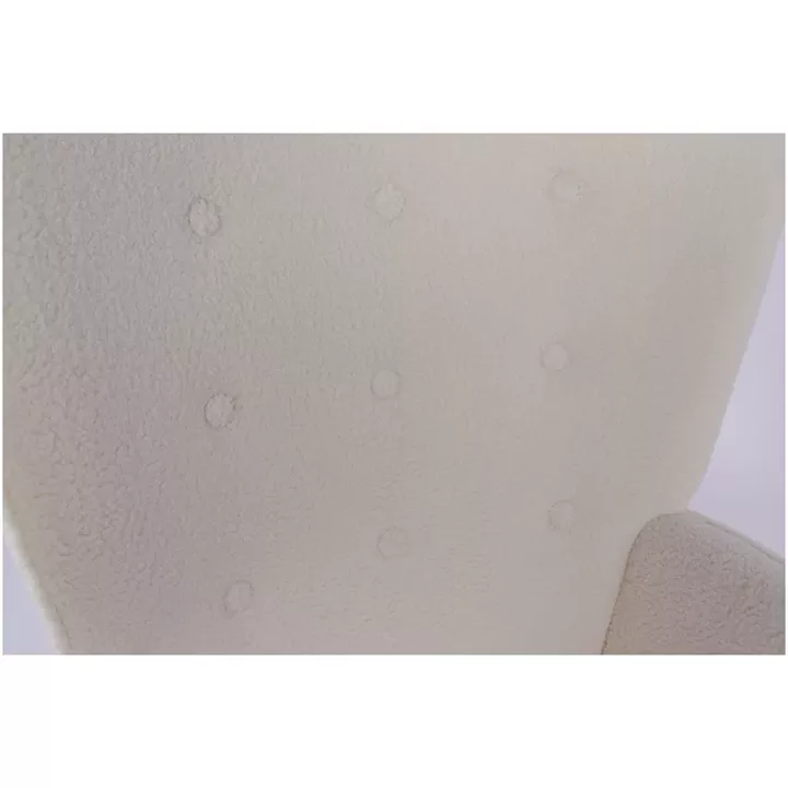 Πολυθρόνα ArteLibre MARION Λευκό Ύφασμα Μπουκλέ/Ξύλο 73x69x96cm