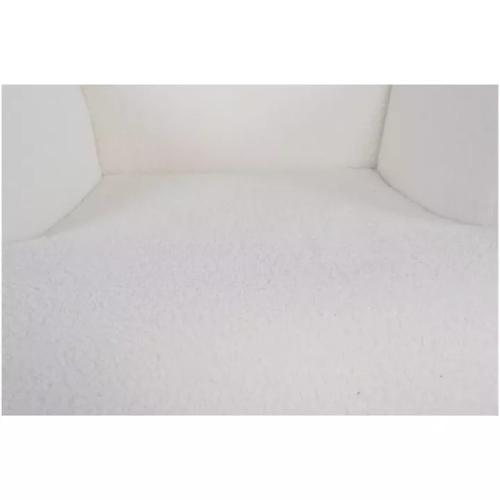 Πολυθρόνα ArteLibre MARION Λευκό Ύφασμα Μπουκλέ/Ξύλο 73x69x96cm