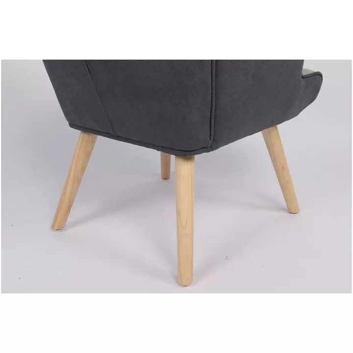 Πολυθρόνα ArteLibre BRIAR Κίτρινο/Μπλε Patchwork Ύφασμα/Ξύλο 73x69x96cm