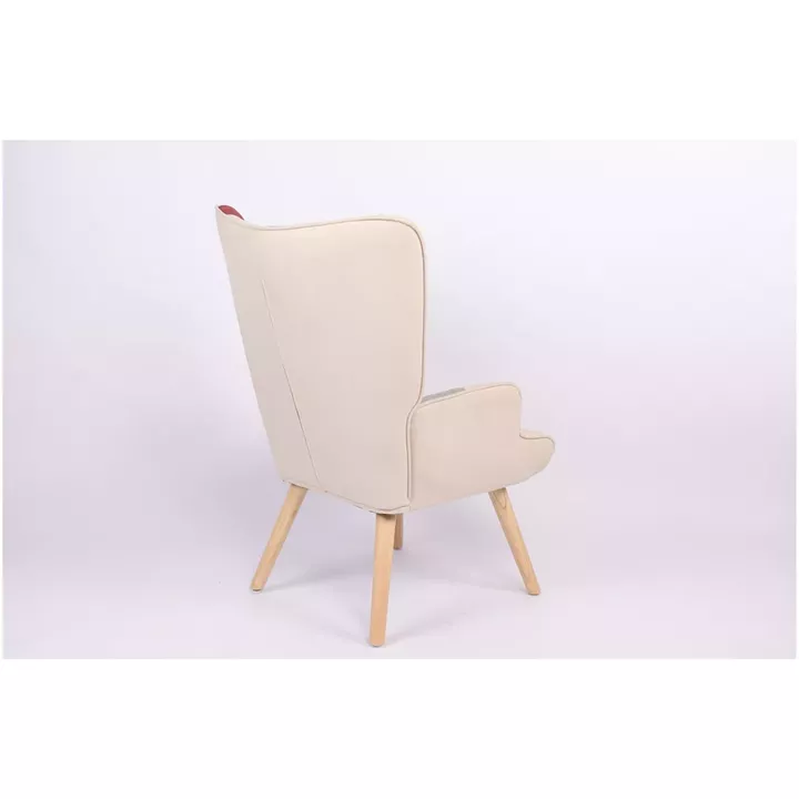 Πολυθρόνα ArteLibre BRIAR Μπορντό/Γκρι Patchwork Ύφασμα/Ξύλο 73x69x96cm