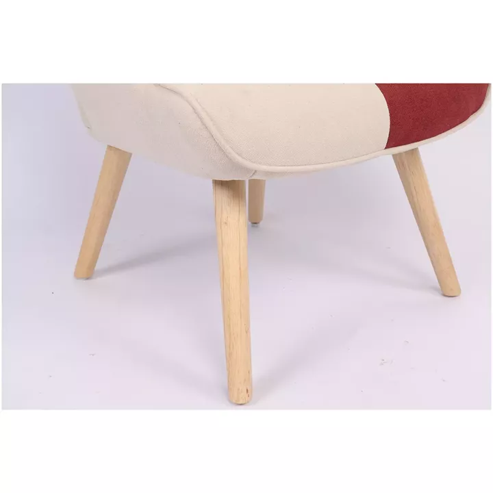 Πολυθρόνα ArteLibre BRIAR Μπορντό/Γκρι Patchwork Ύφασμα/Ξύλο 73x69x96cm