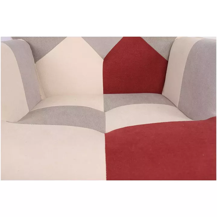 Πολυθρόνα ArteLibre BRIAR Μπορντό/Γκρι Patchwork Ύφασμα/Ξύλο 73x69x96cm