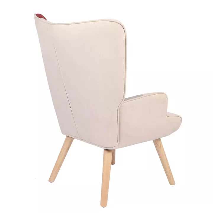 Πολυθρόνα ArteLibre BRIAR Μπορντό/Γκρι Patchwork Ύφασμα/Ξύλο 73x69x96cm