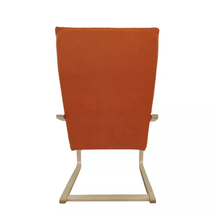 Πολυθρόνα ArteLibre NORDVIK Πορτοκαλί/Φυσικό Ύφασμα/Ξύλο 60x71x105cm