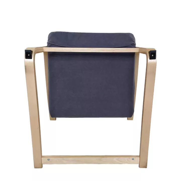 Πολυθρόνα ArteLibre NORDVIK Γκρι/Φυσικό Ύφασμα/Ξύλο 60x71x105cm