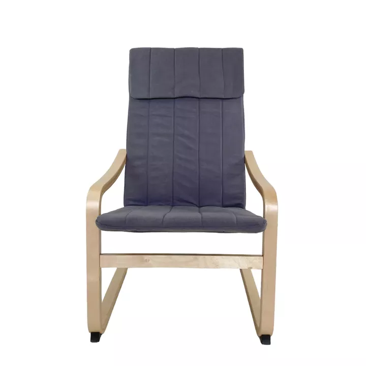 Πολυθρόνα ArteLibre NORDVIK Γκρι/Φυσικό Ύφασμα/Ξύλο 60x71x105cm