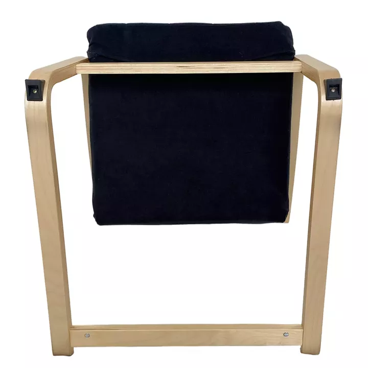 Πολυθρόνα ArteLibre NORDVIK Μαύρο/Φυσικό Ύφασμα/Ξύλο 60x71x105cm