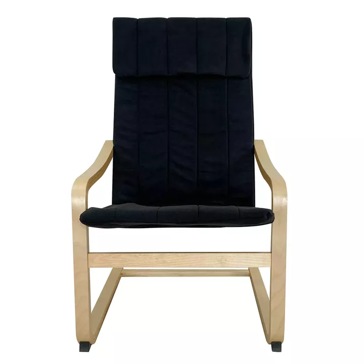 Πολυθρόνα ArteLibre NORDVIK Μαύρο/Φυσικό Ύφασμα/Ξύλο 60x71x105cm